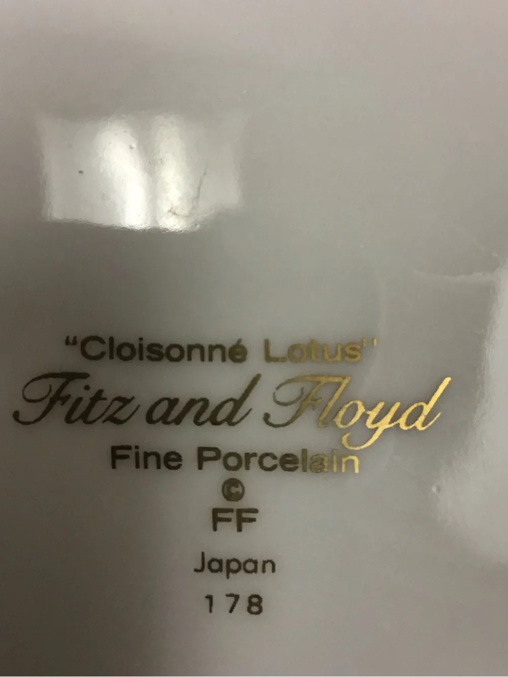 Fitz and Floyd Cloisonné Lotus Porcelain Salad Plate